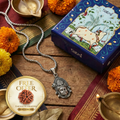Silver Plated Mor Mukut Khatu Shyam ji Pendant | Buy 1 Get 1 Free Gift | Free 5 Mukhi Rudraksha with Every Order