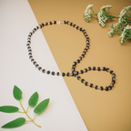 Silver Plated Karungali Mala + Karungali Bracelet Combo