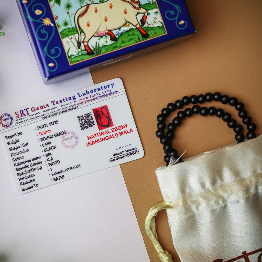 Original Karungali Malai 108-Beads & Karungali Malai Bracelet Combo with Govt. Certification