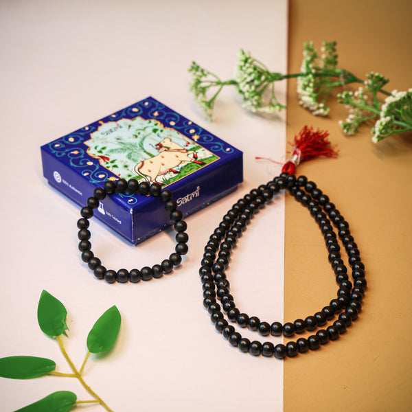 Original Karungali Malai 108-Beads & Karungali Malai Bracelet Combo with Govt. Certification