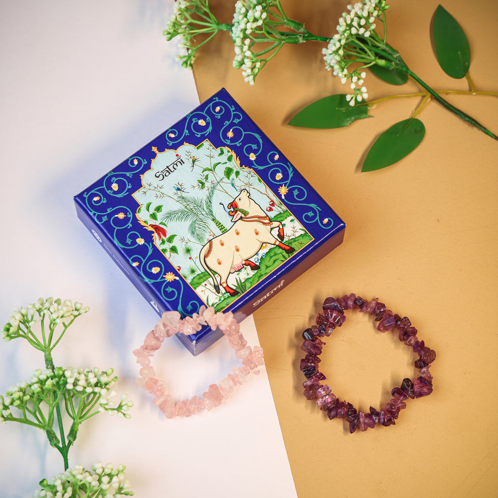 Dreamy Duo Combo with Rose Quartz and Amethyst Bands