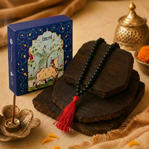 Original Karungali Malai 108-Beads Ebony Wood With Knot | Govt. Lab Certified