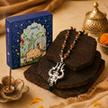 Rudraksha & Karungali Malai With OM Shiva Trishool Pendant