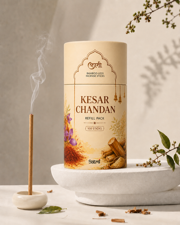 Kesar Chandan Refill Pack – Bambooless Incense Sticks (Pack of 100 Sticks)
