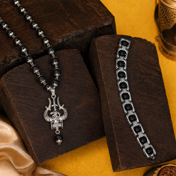 Karungali Mala and Karungali Bead Bracelet Combo