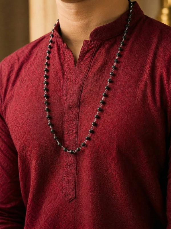 Karungali Malai Silver Cap Plated Necklace with Certification
