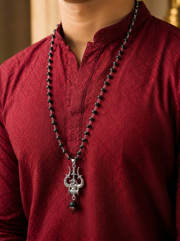 Silver Plated Shiva Trishul pendant