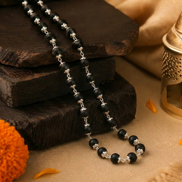 Karungali Malai Silver Cap Plated Necklace with Certification