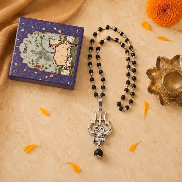 Silver Plated Shiva Trishul pendant