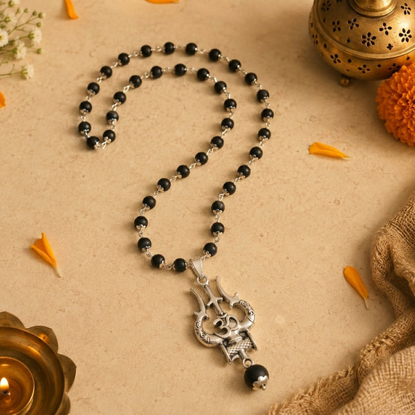 Silver Plated Shiva Trishul pendant
