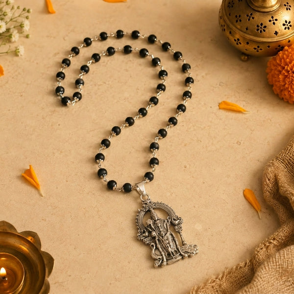 Silver Capped Lord Murugan Pendant