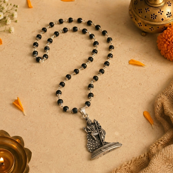 Lord Murugan Peacock Pendant Karungali Mala