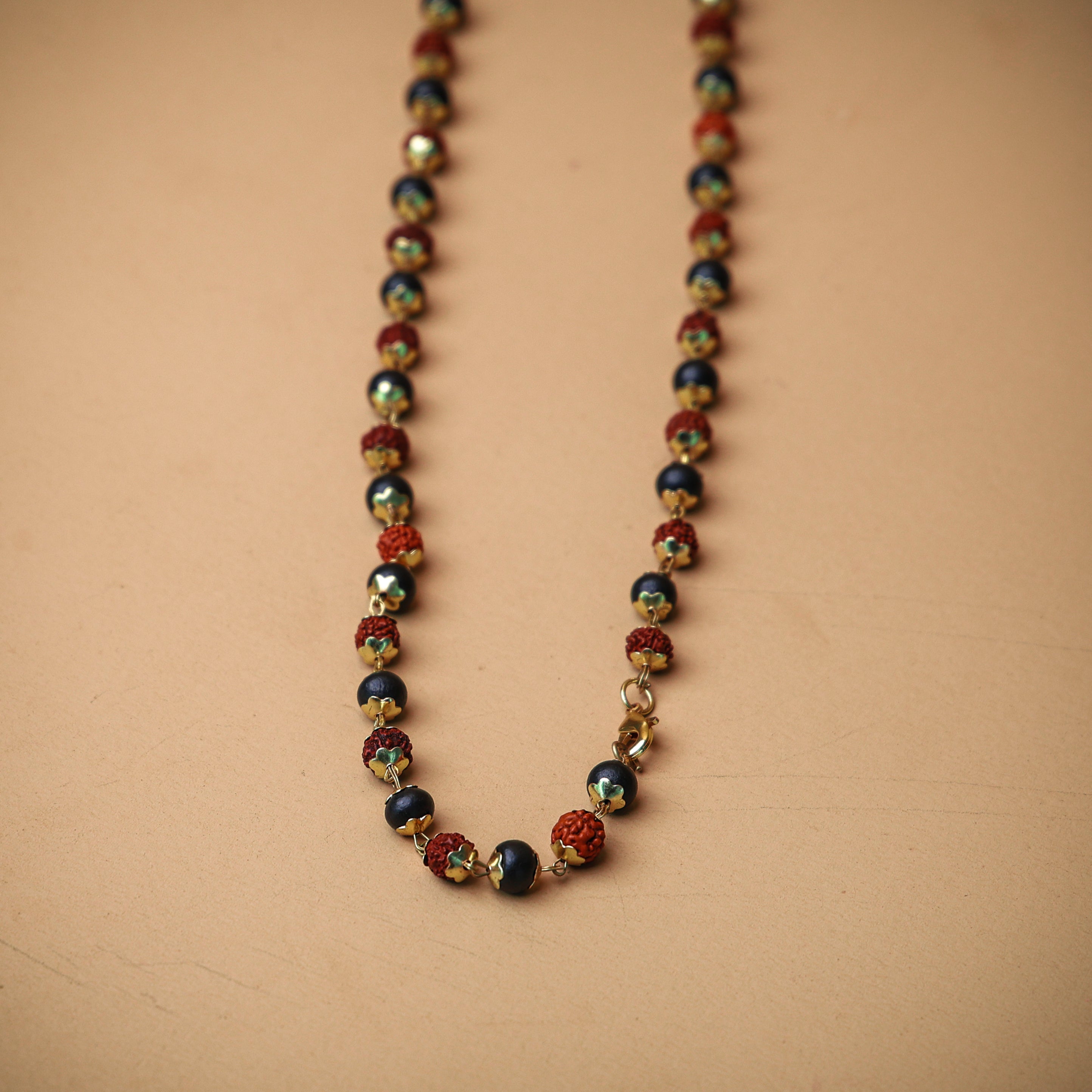 Rudraksha & Karungali Malai with Trishul Nandi Pendant | Govt. Lab Certified