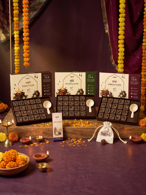 3-in-1 Havan Cup Combo + Free Nagchampa Trial Pack + Free 5 Mukhi Rudraksha