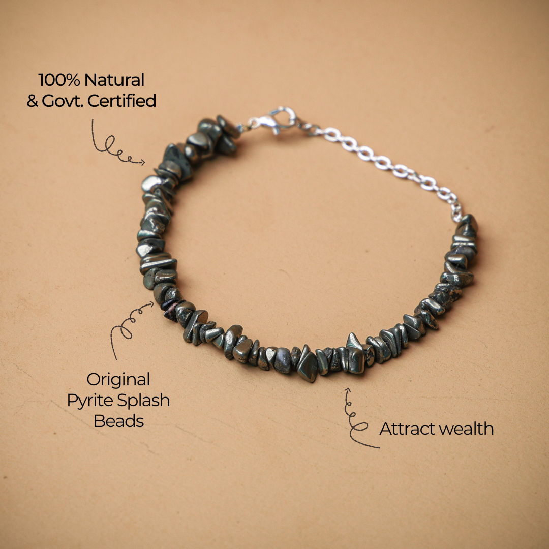 Pyrite Stone Splash Bracelet
