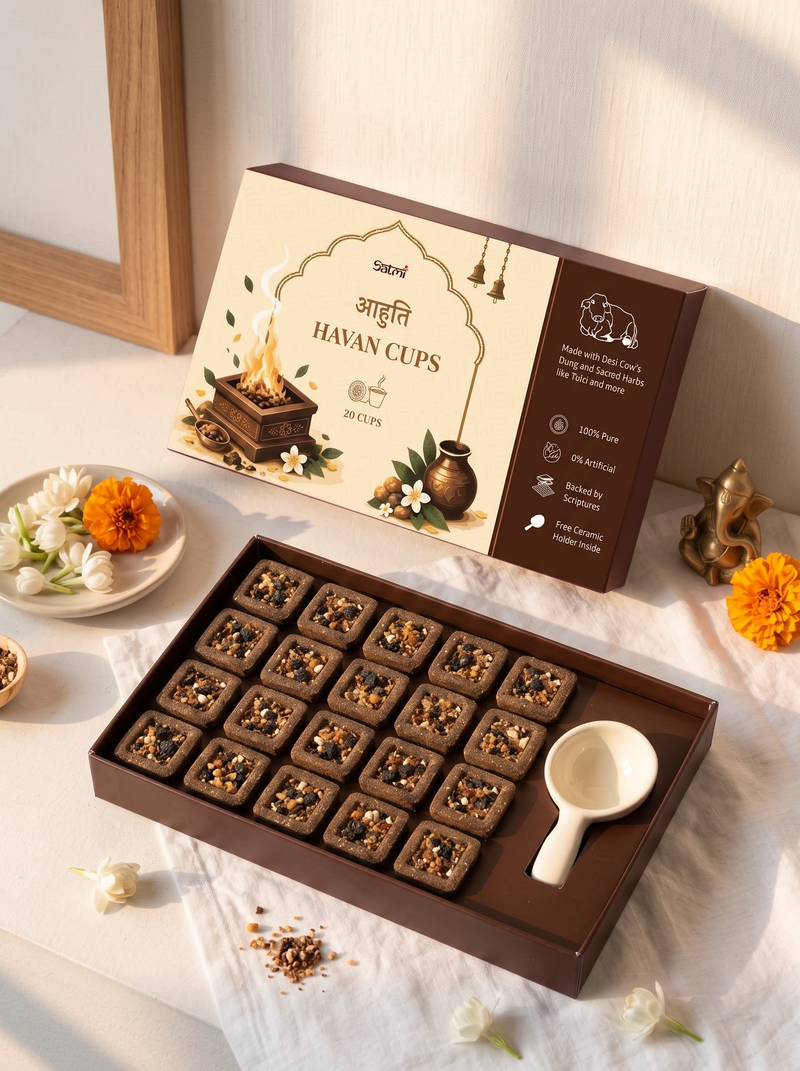 3-in-1 Havan Cup Combo + Free Nagchampa Trial Pack + Free 5 Mukhi Rudraksha