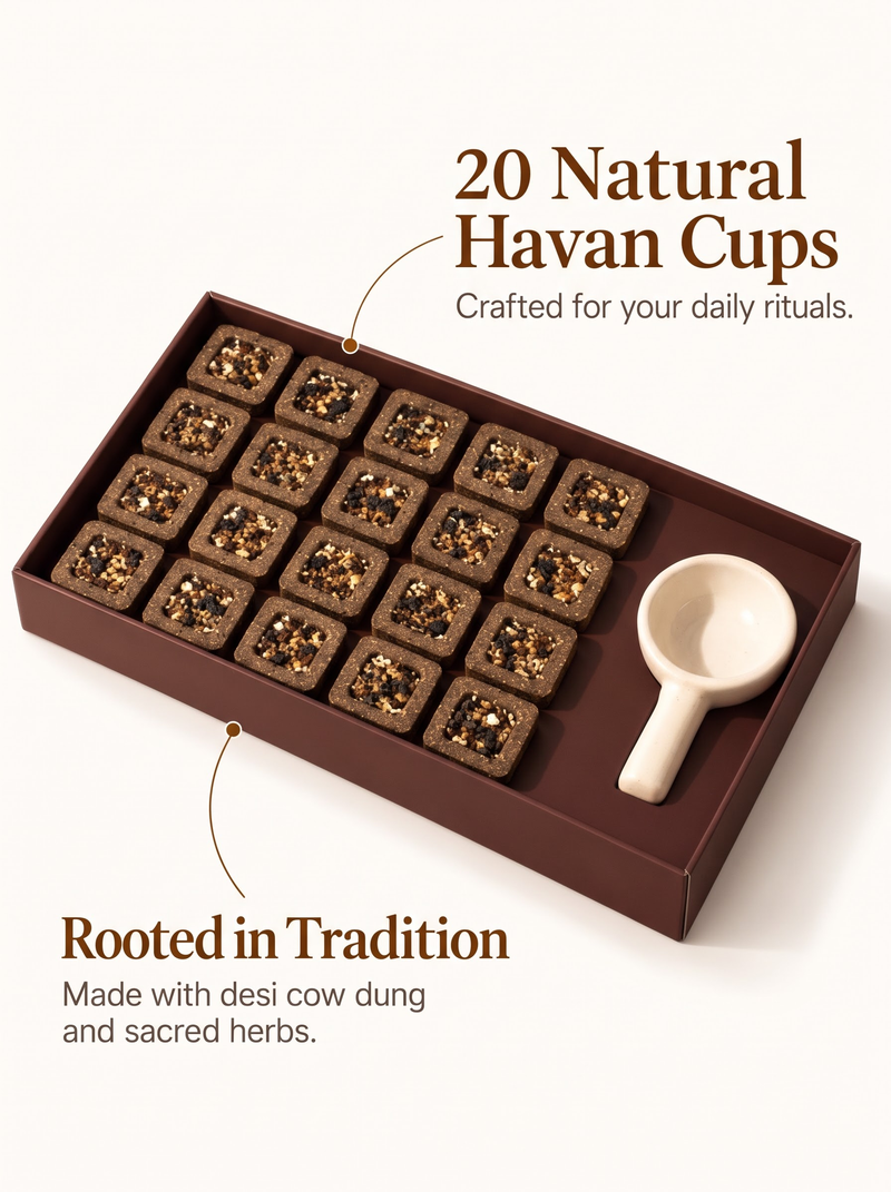 3-in-1 Havan Cup Combo + Free Nagchampa Trial Pack + Free 5 Mukhi Rudraksha