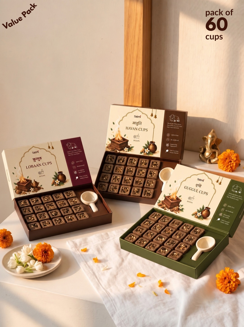 3-in-1 Havan Cup Combo + Free Nagchampa Trial Pack + Free 5 Mukhi Rudraksha