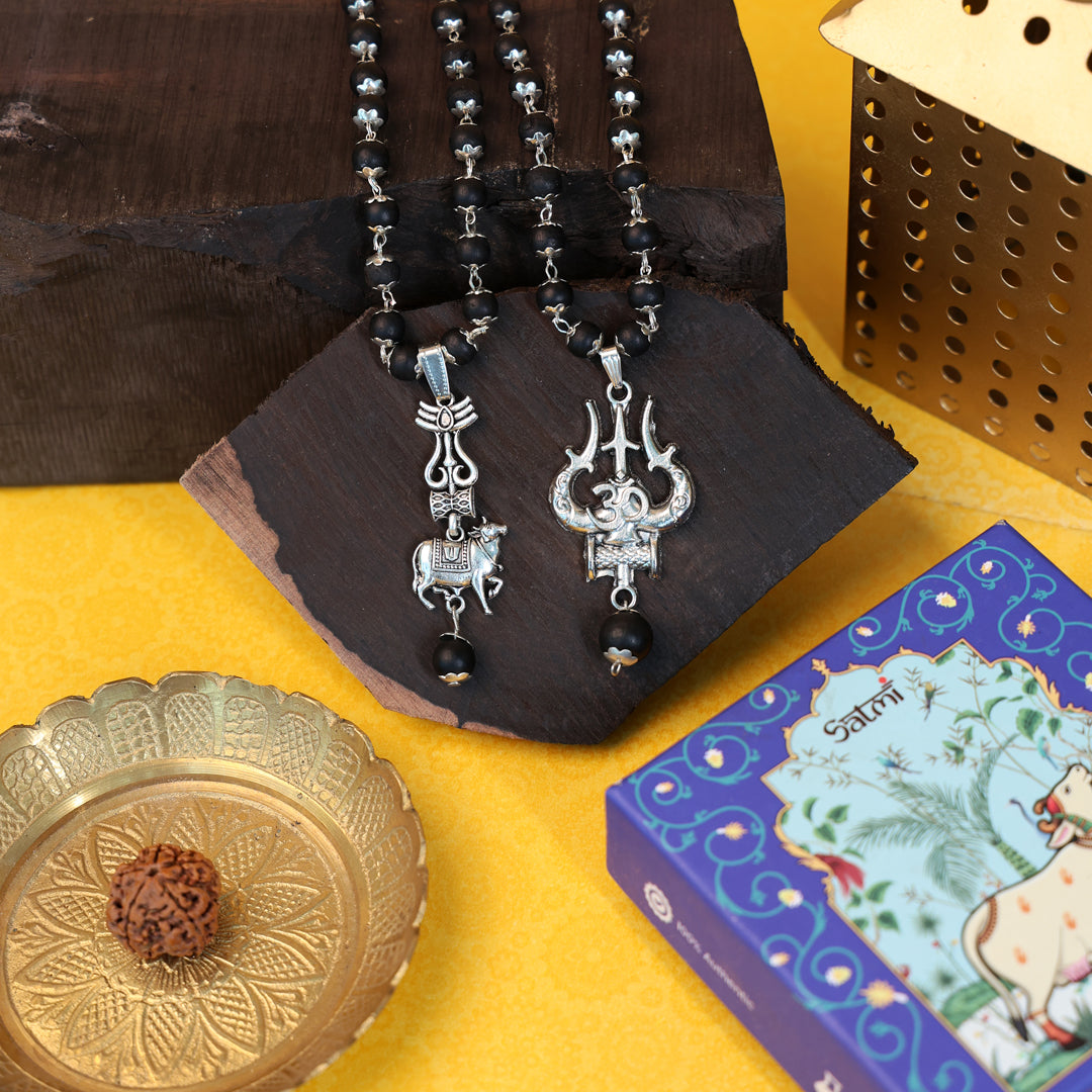 Karungali Mala Dual Pendant Combo 1 Plus 1 Free